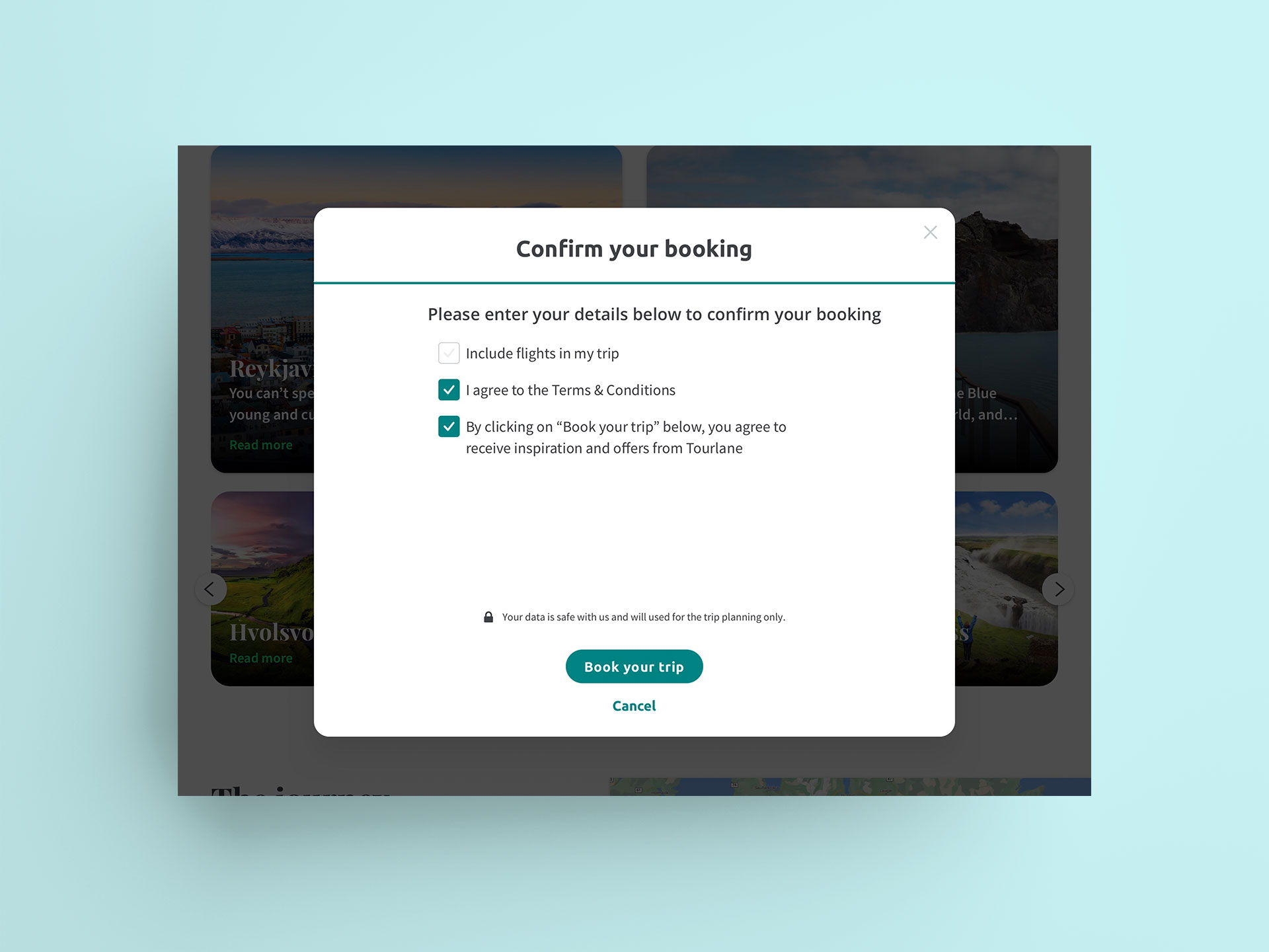 Confirmation modal step 3
