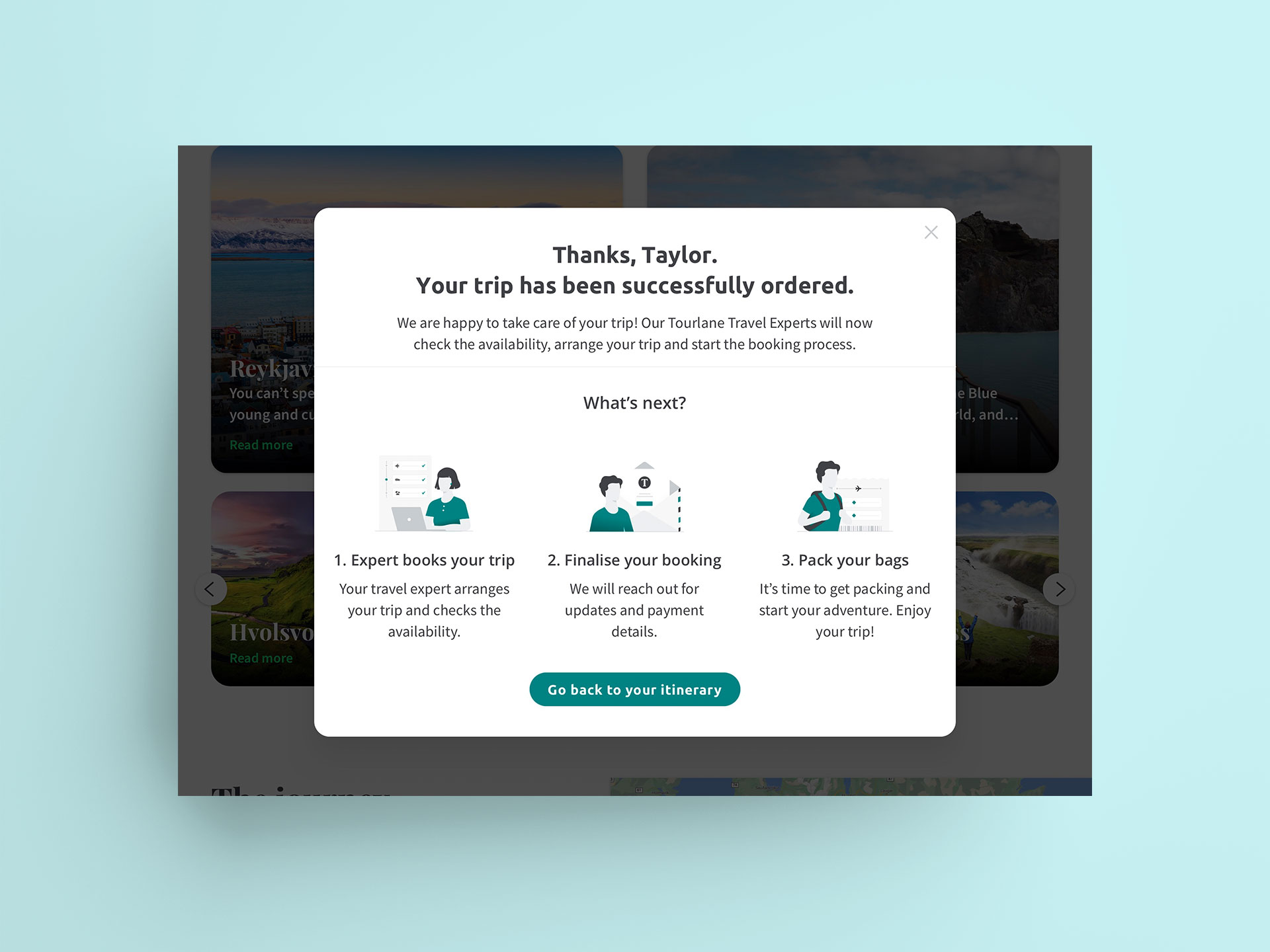 Confirmation modal success